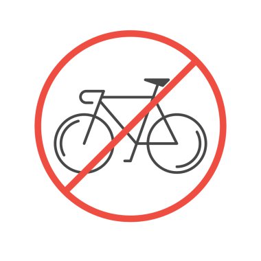 Bisiklet modern illüstrasyon simge yasaktır.