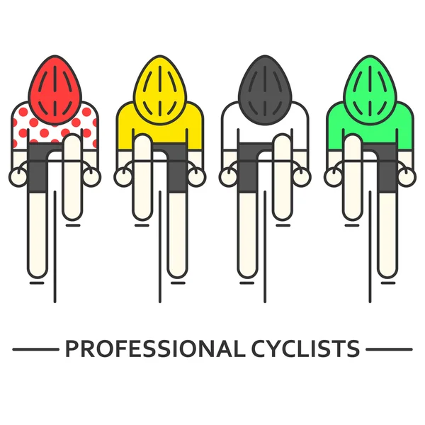 Bicicletas planas en amarillo, verde , — Vector de stock