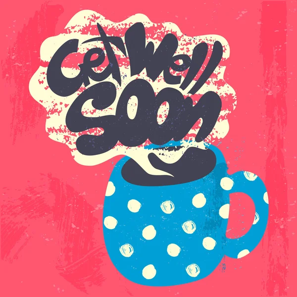 Get Well Soon decoratieve kaart. — Stockvector