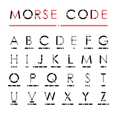 Latin alphabet in international Morse Code clipart