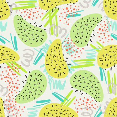 Soyut dekoratif seamless modeli şekillerle.