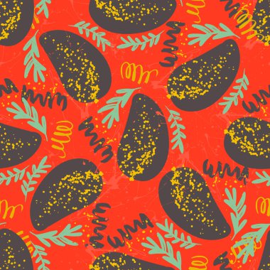 Soyut dekoratif seamless modeli şekillerle.