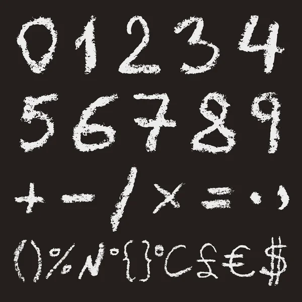 手書きのチョークの番号 — ストックベクタ