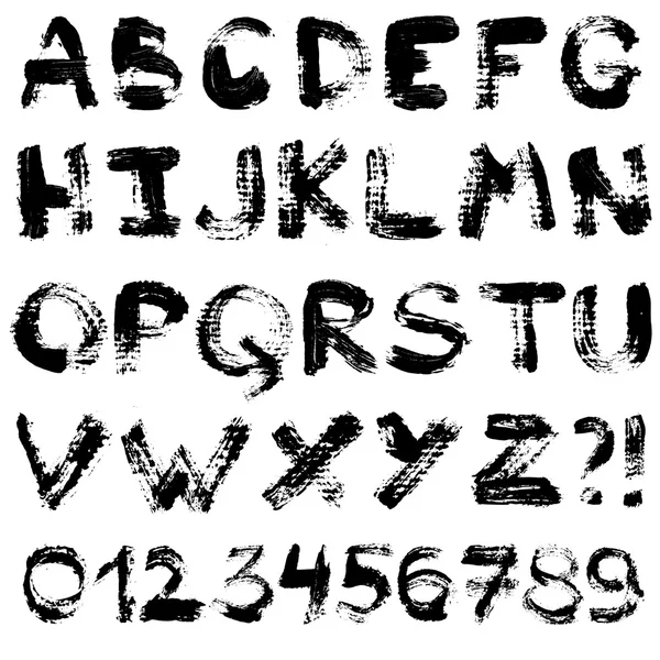 Hand drawn gouache alphabet — Stock vektor
