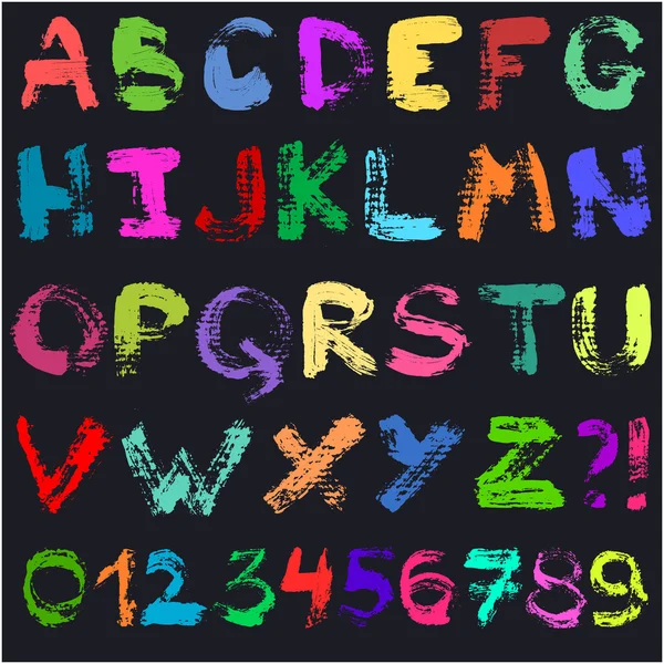Hand drawn gouache alphabet