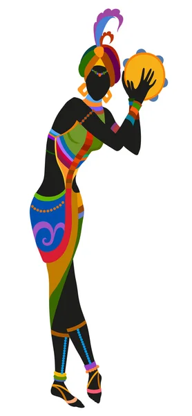 Ethnic dance african woman — Stock Vector