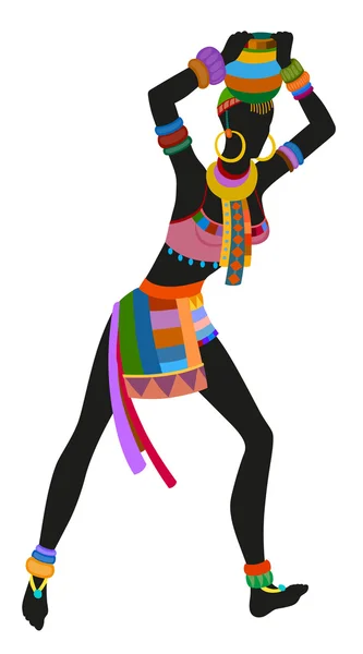 Ethnic dance african woman — Stock Vector