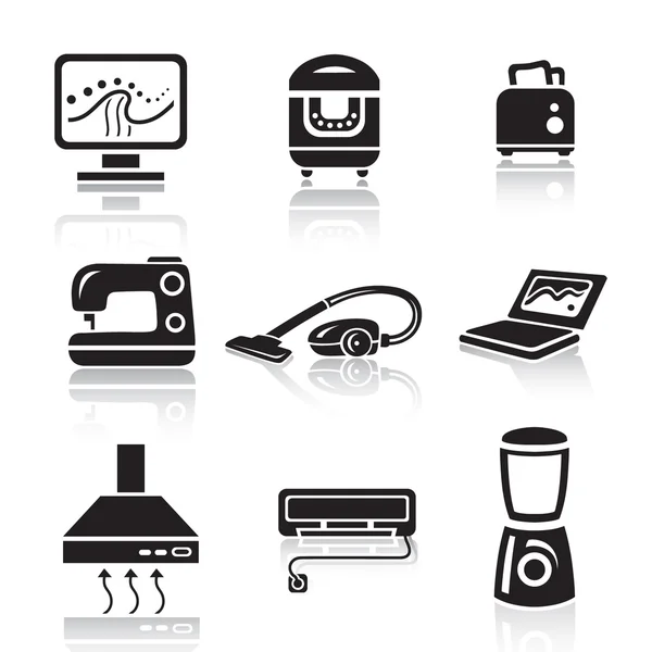 Electrodomésticos icono conjunto — Vector de stock