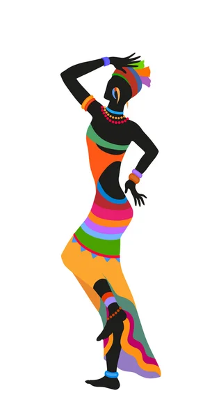 Ethnic dance african woman — Stock Vector