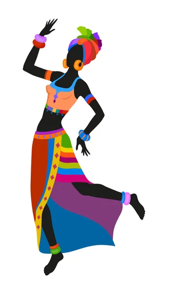 Dança étnica mulher africana — Vetor de Stock