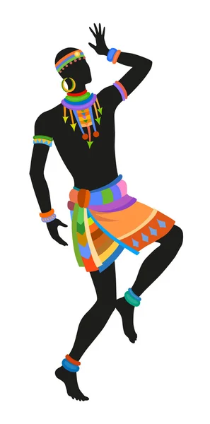 Ethnic dance african man — Stock Vector