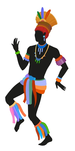 Danse ethnique homme brésilien — Image vectorielle