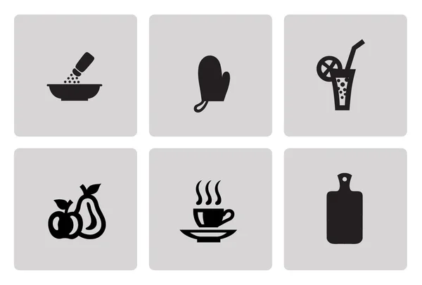 Iconos de cocina y cocina — Vector de stock