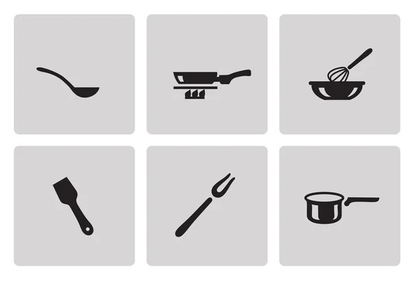 Iconos de cocina y cocina — Vector de stock