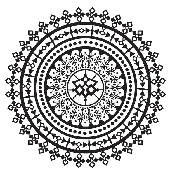 Ornamento circular en estilo étnico — Archivo Imágenes Vectoriales