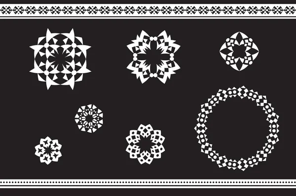 Ethnic ornamented elements of pattern — Stock Vector