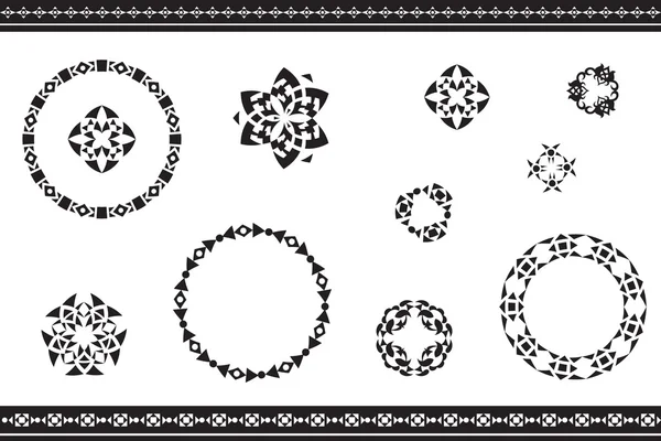 Ethnic ornamented elements of pattern — Stock Vector