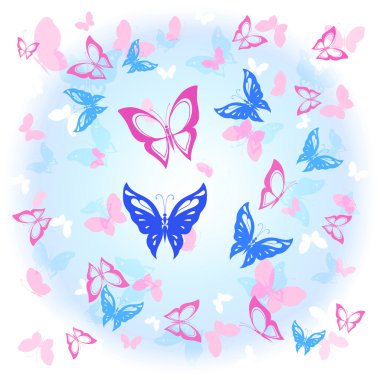 Parlak kelebekler uçan