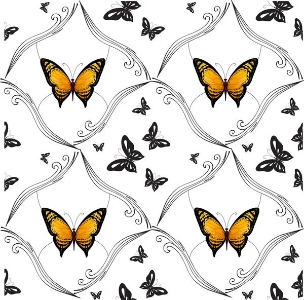 Ιπτάμενο φωτεινό πεταλούδες — Διανυσματικό Αρχείο