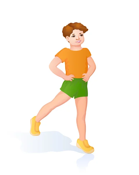 Dibujos animados chicos haciendo ejercicios — Archivo Imágenes Vectoriales