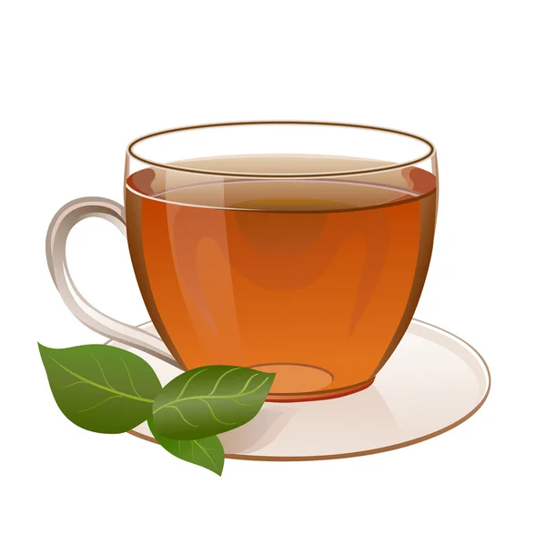 Golden tea w Puchar — Wektor stockowy