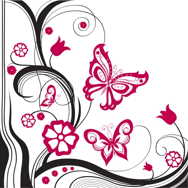 Abstract decorative butterflies. — Stock Vector