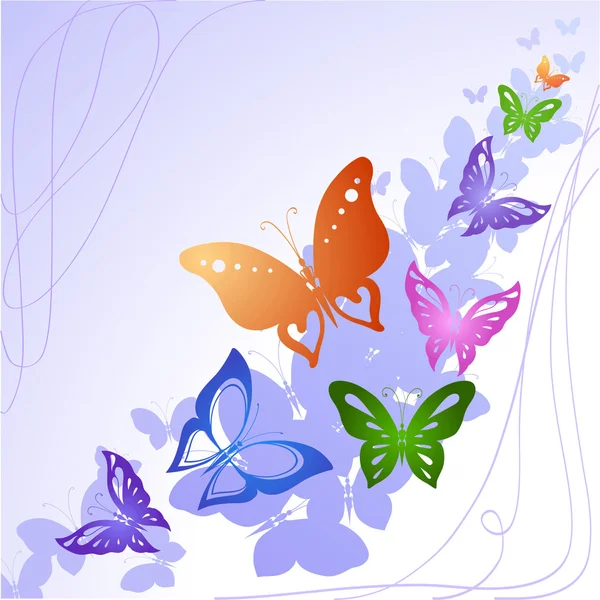 Mariposas decorativas abstractas . — Vector de stock