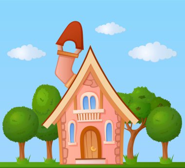 küçük bir evin cephe