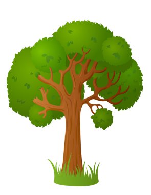 Çizgi film stilize peri ağacı