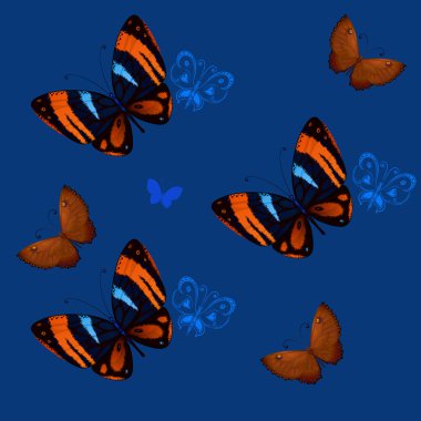 Parlak kelebekler uçan