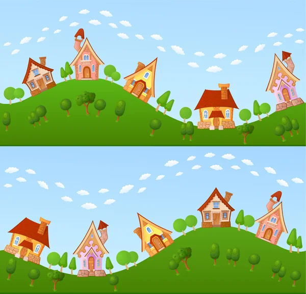 Little fairy houses — Stock Vector