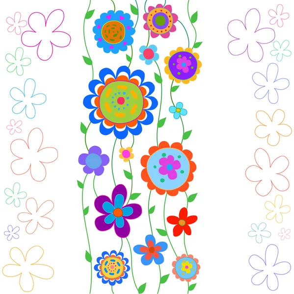 Blumen auf naive Weise — Stockvektor