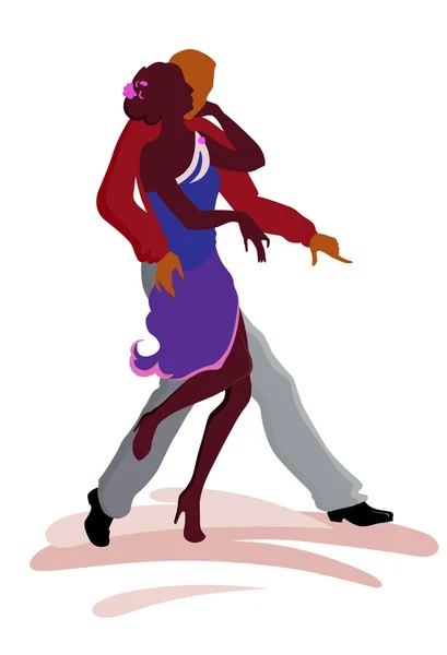 Elegante pareja de baile — Vector de stock