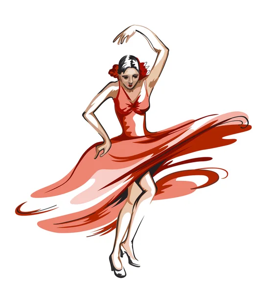 Espagnole fille effectue une danse — Image vectorielle