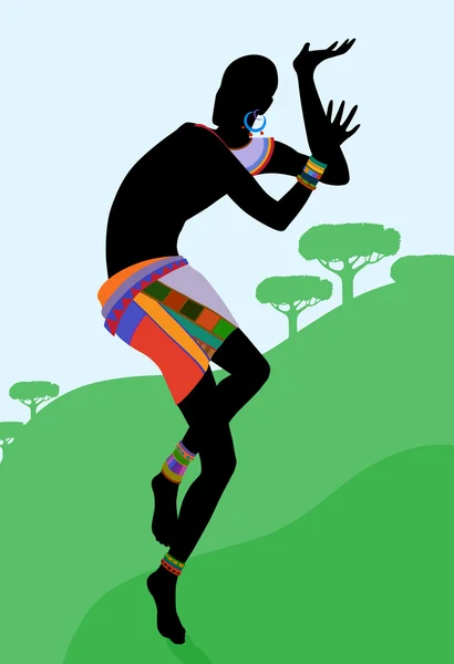 Африканский этнический танец — стоковый вектор