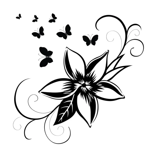 Papillons décoratifs abstraits . — Image vectorielle