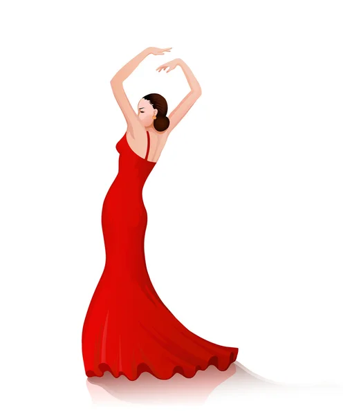 Spanish girl performs a dance — Stock Vector