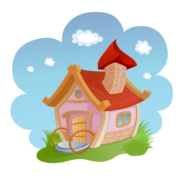 Little fairy house with  roof — Stock Vector