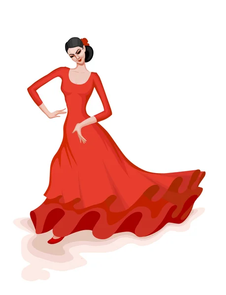 Spanish girl performs a dance — Stock Vector