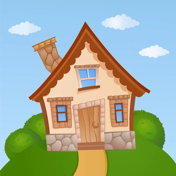 Fachada de una casita — Vector de stock