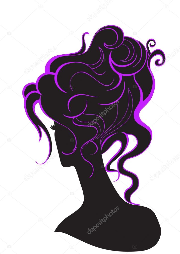 Girl with abstract hair — Stock Vector © Polyudova 62890365