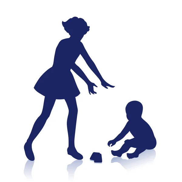 Αγόρι και κορίτσι παιχνίδι — Διανυσματικό Αρχείο