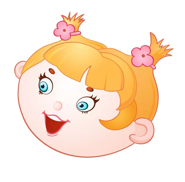 Cheerful head of girl — Stock Vector