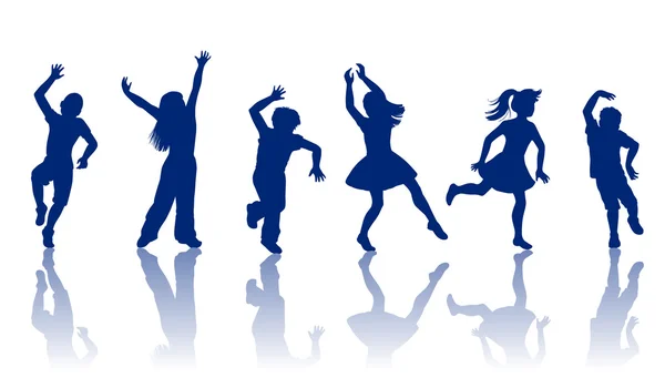 Мальчики и девочки танцуют — стоковый вектор