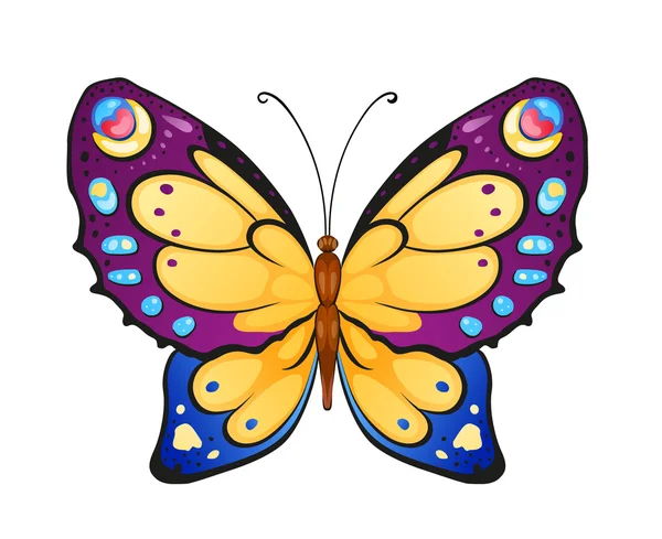 Hermosa mariposa colorida — Vector de stock