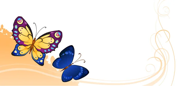 Hermosas mariposas brillantes — Vector de stock