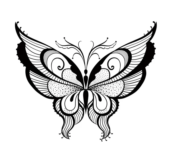 Ornamenterade dekorativa fjäril — Stock vektor