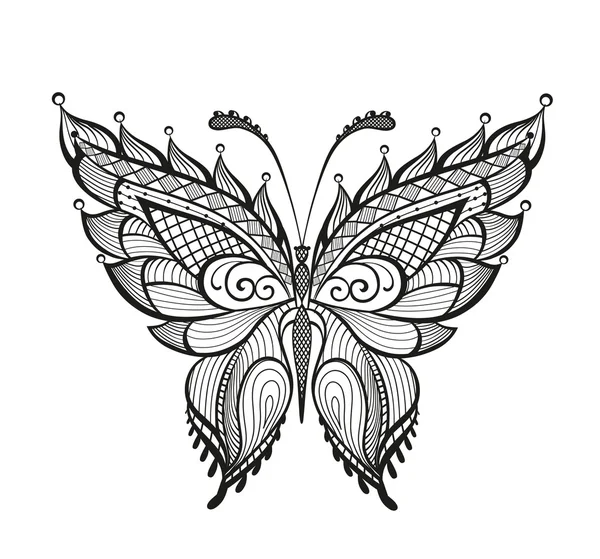 飾られた装飾的な蝶 — ストックベクタ