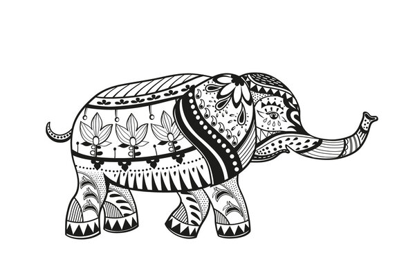 Ethnic ornamented baby elephant