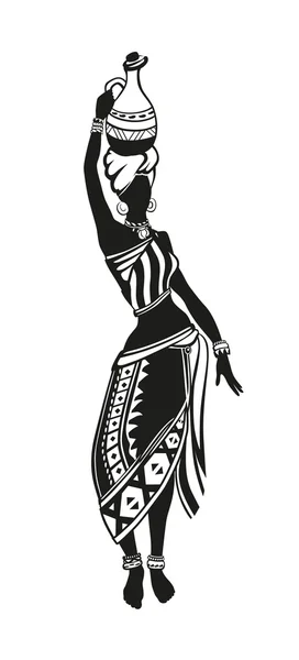 Etnische dans Afrikaanse vrouw — Stockvector